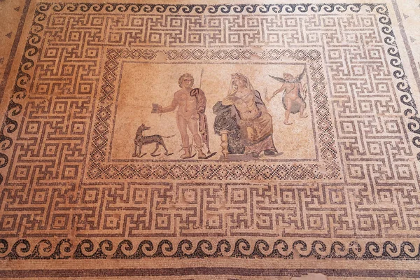 キプロスのパフォス2022年9月29日 パフォス考古学公園ディオニソス邸のパフォスとヒッポリュトスモザイク — ストック写真