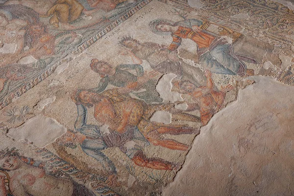 Paphos Chipre Septiembre 2022 Antiguo Mosaico Aion House Villa Romana — Foto de Stock