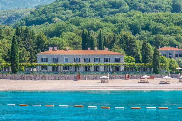 Przno Montenegro Maio 2017 Queen Beach Frente Hotel Villa Milocer — Fotografia de Stock