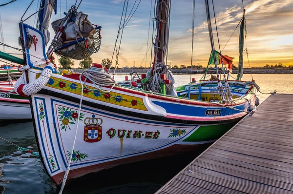 Moita Portugal Outubro 2018 Barco Pintado Tradicional Porto Moita — Fotografia de Stock