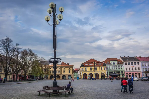 Uherske Hradiste Republik Ceko April 2018 Pemandangan Masaryk Square Uherske — Stok Foto