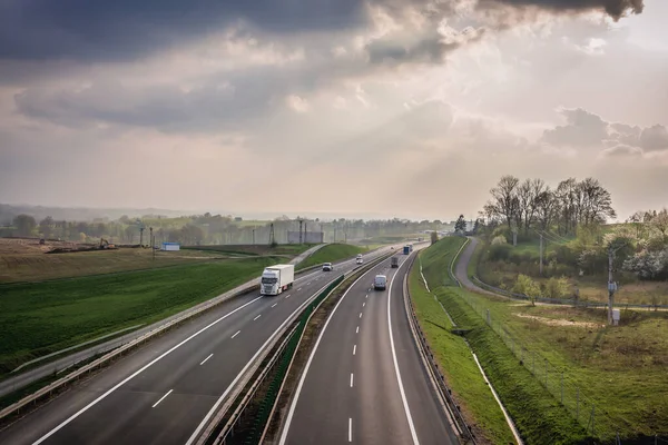 Bielsko Biala Πολωνία Απριλίου 2018 Expressway S52 Κοντά Στο Bielsko — Φωτογραφία Αρχείου
