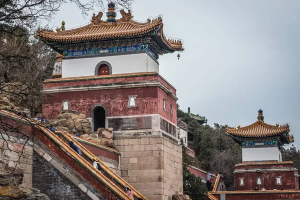 Pékin Chine Février 2019 Une Des Tours Complexe Four Great — Photo