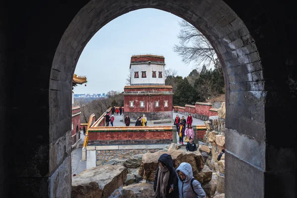 Pequim China Fevereiro 2019 Turistas Complexo Quatro Grandes Regiões Longevity — Fotografia de Stock