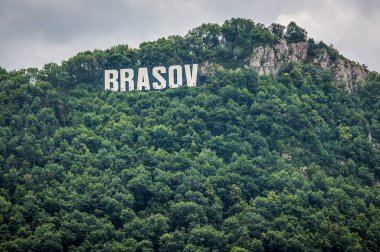 Brasov, Romania - July 5, 2016: Tampa Mountain in Brasov city clipart