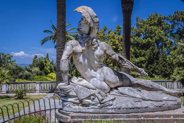 Гастури Греция Июня 2021 Года Умирающая Статуя Ахиллеса Ахиллеоне Дворце — стоковое фото