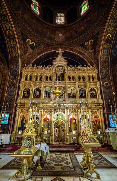 Brasov Rumania Julio 2016 Iconostases Holy Assumption Church Old Town —  Fotos de Stock