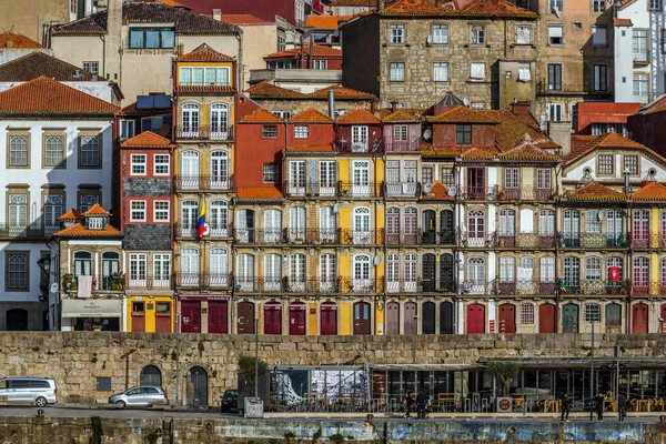 Porto Portugalia Grudnia 2016 Domy Nad Brzegiem Rzeki Douro Porto — Zdjęcie stockowe