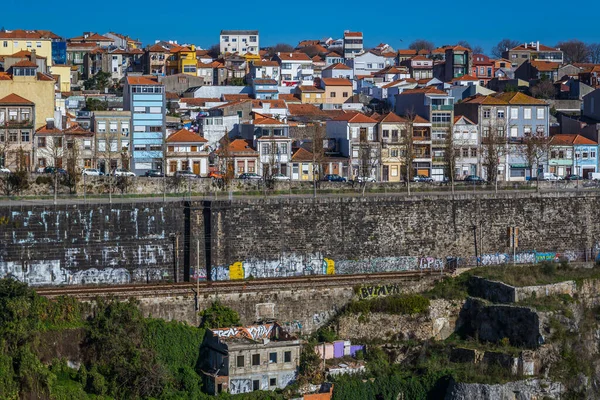 Porto Portugalia Grudnia 2016 Widok Mostu Infante Henrique Domy Kolej — Zdjęcie stockowe