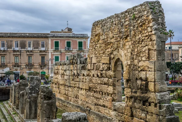 Syracuse Itálie Prosince 2016 Starověký Řecký Chrám Ostrova Apolono Ortygia — Stock fotografie