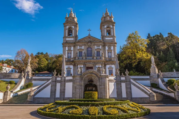 Tenoes Portugalia Listopada 2017 Widok Przodu Sanktuarium Bom Jesus Monte — Zdjęcie stockowe