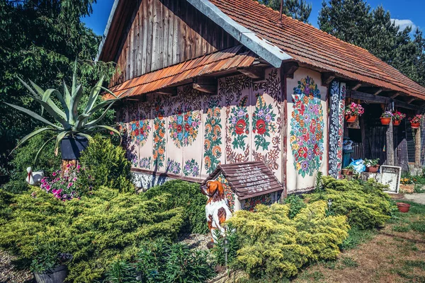 Zalipie Poland May 2018 Painted Barn Zalipie Famous Village Painted — Stock Photo, Image