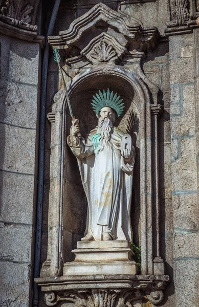 Escultura Una Fachada Iglesia Del Carmo Ciudad Oporto Portugal — Foto de Stock