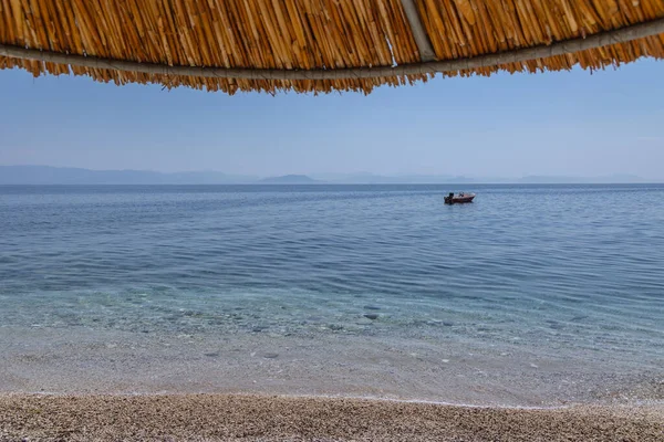 Пустой Пляж Беницес Остров Корфу Греции — стоковое фото