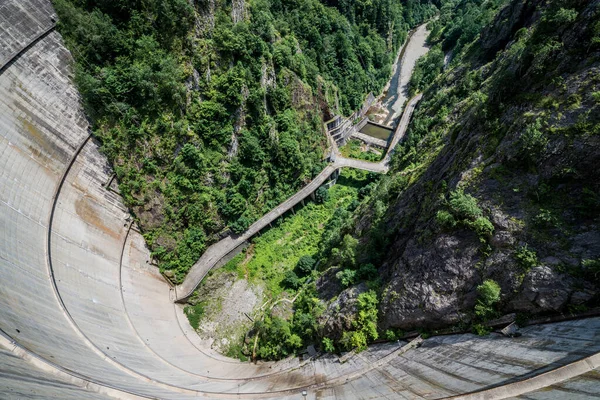 Uitzicht Vanaf Vidraru Dam Rivier Arges Roemenië — Stockfoto