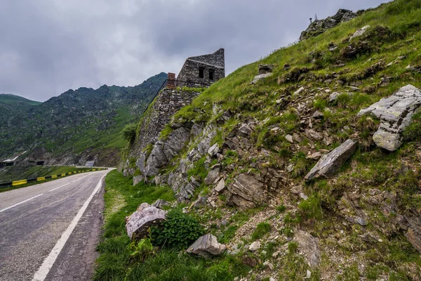 Bouw Naast Transfagarasan Road Het Karpaten Gebergte Roemenië — Stockfoto
