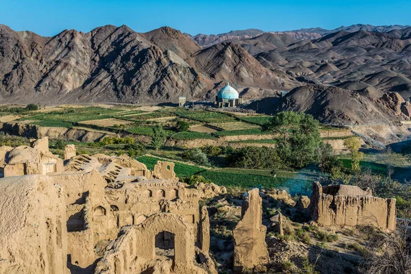 Techos Antigua Abandonada Parte Histórica Ciudad Kharanaq Provincia Yazd Irán — Foto de Stock