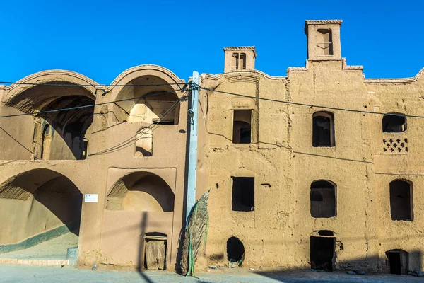 Porta Entrada Para Parte Abandonada Cidade Histórica Kharanaq Província Yazd — Fotografia de Stock