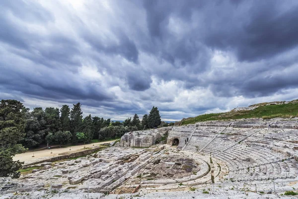 Griechisches Theater Neapolis Archäologischer Park Von Syrakus Stadt Sizilien Insel — Stockfoto