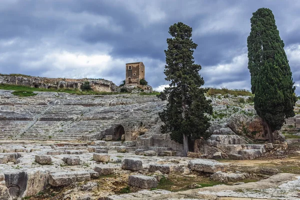Греческий Театр Археологическом Парке Неаполиса Сиракузы Остров Сицилия Италии — стоковое фото