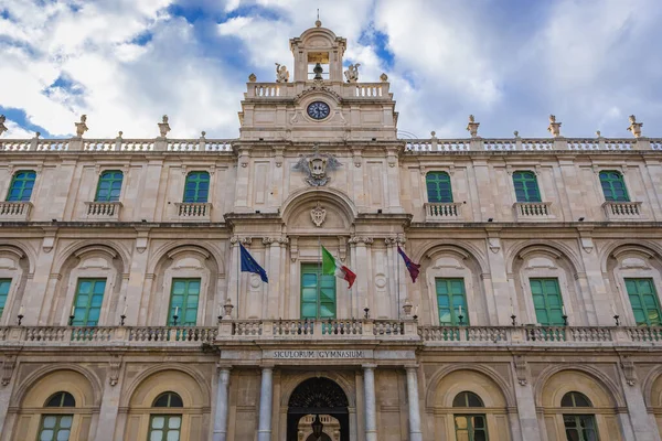 Talya Nın Sicilya Adası Catania Nın Tarihi Bölümünde Üniversite Meydanı — Stok fotoğraf