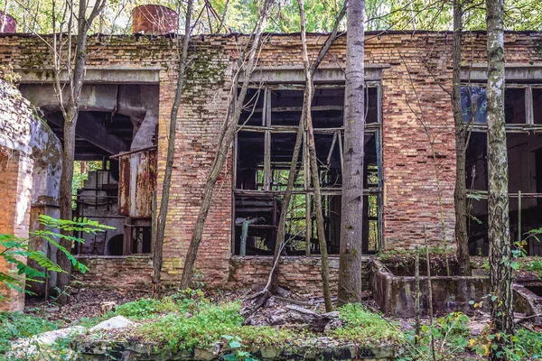Construction Une Base Militaire Abandonnée Dans Zone Exclusion Tchernobyl Ukraine — Photo