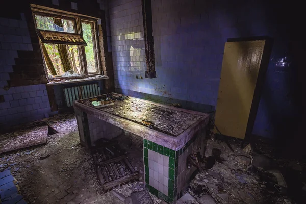 Autopsie Raum Leichenhalle Des Krankenhauses Pripjat Verlassene Stadt Tschernobyl Ausschlusszone — Stockfoto