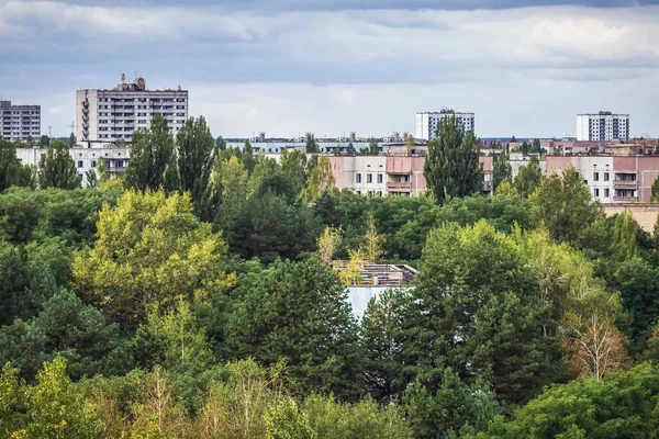 Aerial View Pripyat Abandoned City Chernobyl Exclusion Zone Ukraine — Stock Photo, Image