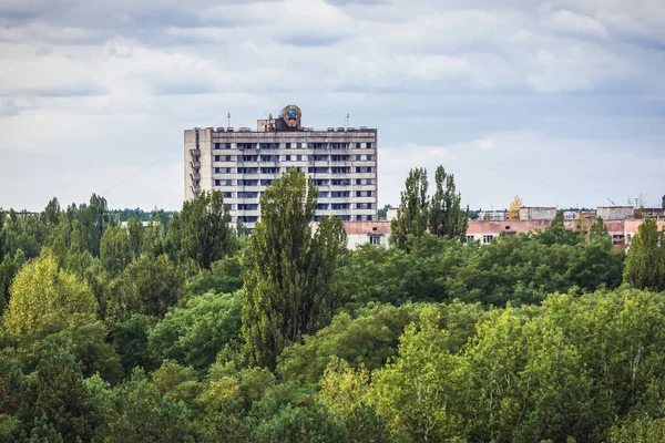 Этажное Жилое Здание Заброшенном Городе Припять Чернобыль Украина — стоковое фото