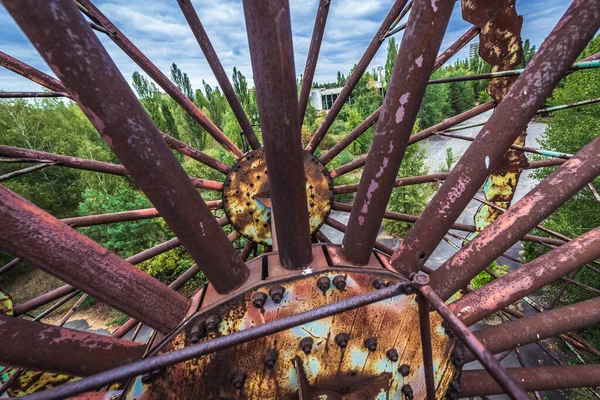 Vista Roda Gigante Parque Diversões Cidade Abandonada Pripyat Zona Exclusão — Fotografia de Stock
