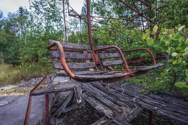 Карусель Парке Развлечений Припяти Заброшенном Городе Чернобыльской Зоне Отчуждения Украина — стоковое фото