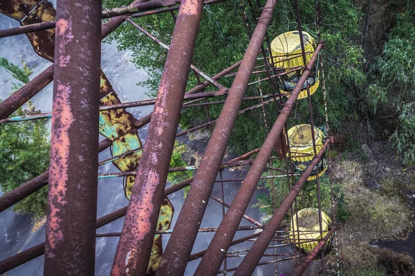Pripyat Lunaparkında Dönme Dolap Çernobil Yasak Bölge Ukrayna Terk Edilmiş — Stok fotoğraf
