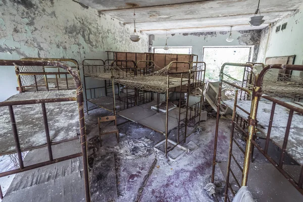 Intérieur Maternelle Cheburashka Dans Ville Abandonnée Pripyat Dans Zone Exclusion — Photo