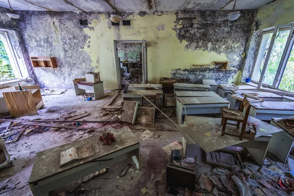 Wnętrze Przedszkola Cheburashka Opuszczonym Mieście Prypeć Strefie Wykluczenia Czarnobylu Ukraina — Zdjęcie stockowe
