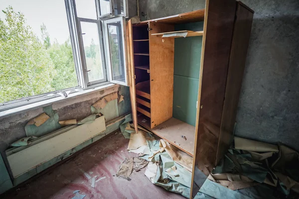Interior Piso Bloque Pisos Almacenados Pripyat Ciudad Abandonada Chernobyl Zona — Foto de Stock
