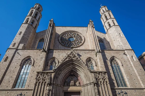 Fassade Der Kirche Santa Maria Del Mar Barcelona Spanien — Stockfoto
