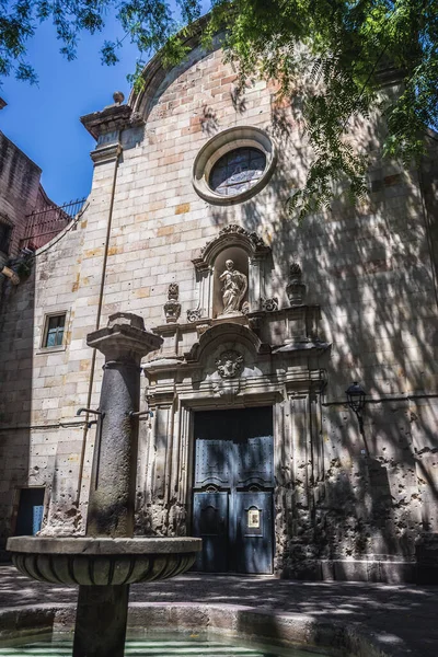 stock image San Felipe Neri Church in Gothic Quarter in Barcelona city, Spain