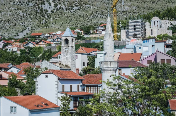 stock image Aerial view of houses in Mostar city, Bosnia and Herzegovina