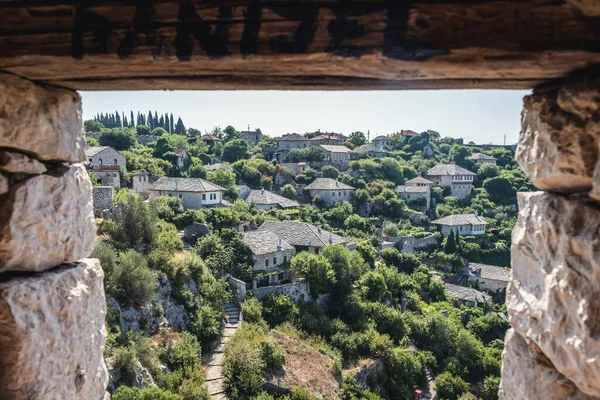 stock image Aerial view with from Citadel in Pocitelj historic village, Bosnia and Herzegovina