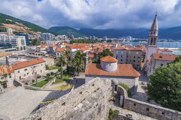Vista Desde Casco Antiguo Parte Histórica Budva Montenegro — Foto de Stock