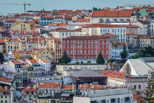 Widok Lotu Ptaka Punktu Widokowego Miradouro Graca Dzielnicy Graca Lizbonie — Zdjęcie stockowe