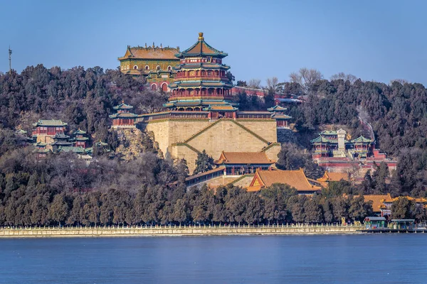 Sea Wisdom Hall Tower Buddhist Tömjén Longevity Hill Pekingi Nyári — Stock Fotó