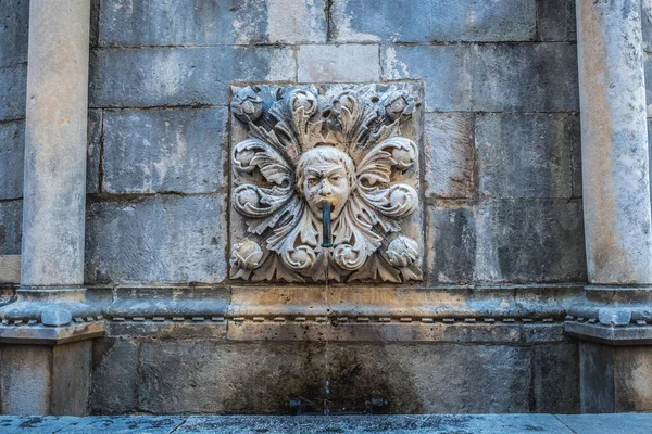 Details Fountain Great Onofrio Stradun Street Old Town Dubrovnik Croatia — Stock Photo, Image