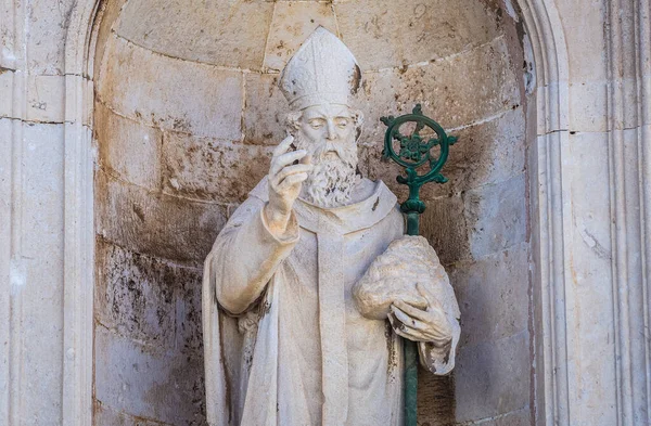 Statue Des Heiligen Lodern Auf Der Mariä Himmelfahrt Kathedrale Dubrovnik — Stockfoto