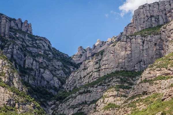 西班牙加泰罗尼亚巴塞罗那附近蒙特塞拉特山脉的Santa Maria Montserrat修道院 — 图库照片