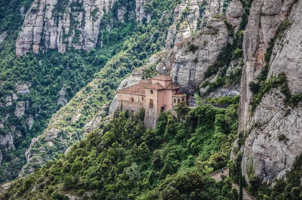 Świętej Jaskini Montserrat Pobliżu Klasztoru Santa Maria Montserrat Góry Montserrat — Zdjęcie stockowe