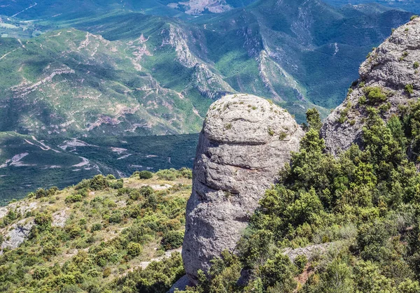 Vue Aérienne Dans Chaîne Montagnes Montserrat Près Barcelone Catalogne Espagne — Photo