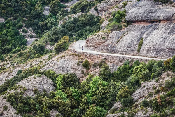Διαδρομή Κοντά Στο Μοναστήρι Montserrat Οροσειρά Κοντά Στη Βαρκελώνη Καταλονία — Φωτογραφία Αρχείου