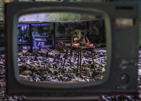 Espeluznante Escena Escuela Secundaria Pripyat Ciudad Abandonada Zona Exclusión Chernobyl — Foto de Stock