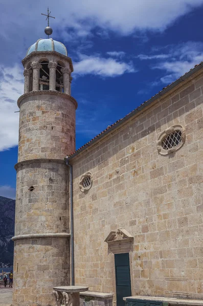 stock image Church on Our Lady of the Rocks Island near Perast town, Kotor Bay, Montenegro